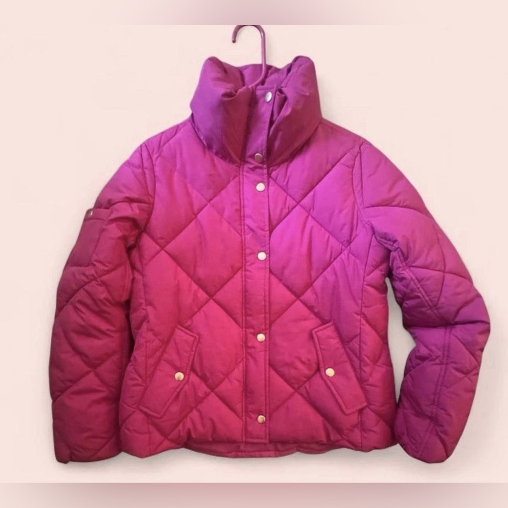 Talbots Women's Pink Puffer Jacket XS Alternative Down Quilted Balletcore